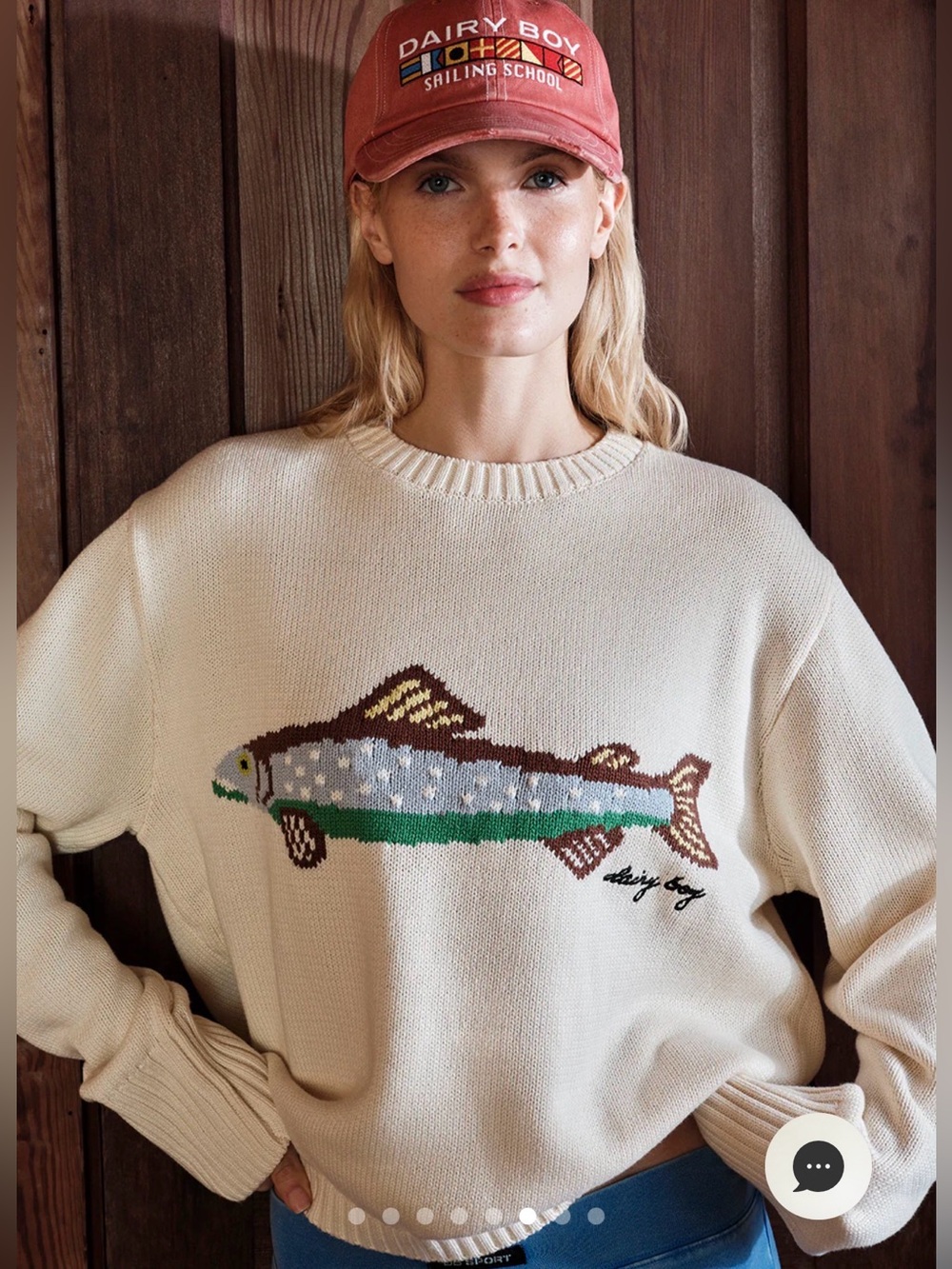 NEW Dairy Boy The  FISHERMAN'S DAUGHTER SWEATER size Small color oyster
